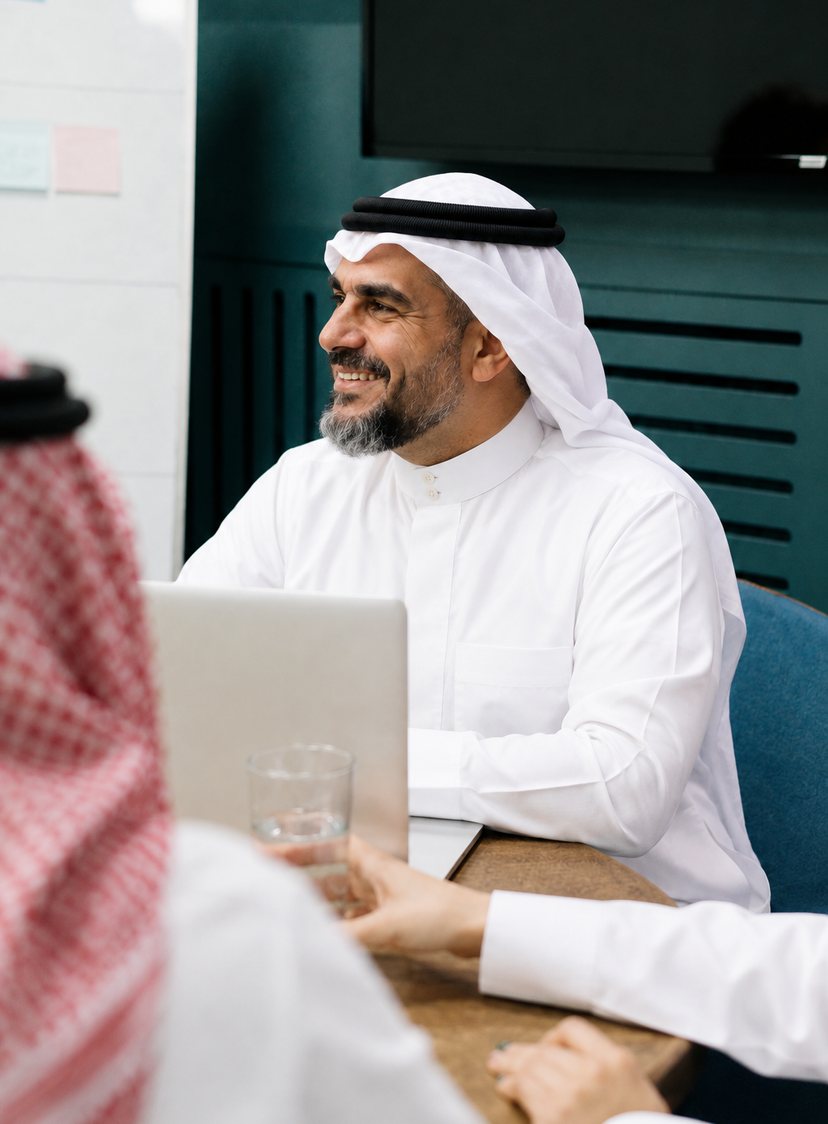 محامية من فريق المكتب خلال اجتماع مع موكّل