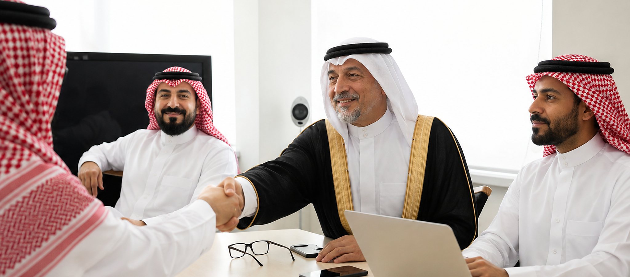 محامو المجموعة خلال اجتماع مع موكّلين